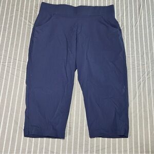 COLUMBIA Women's Anytime Casual Cropped Pants Large Navy Blue Outdoor Fishing